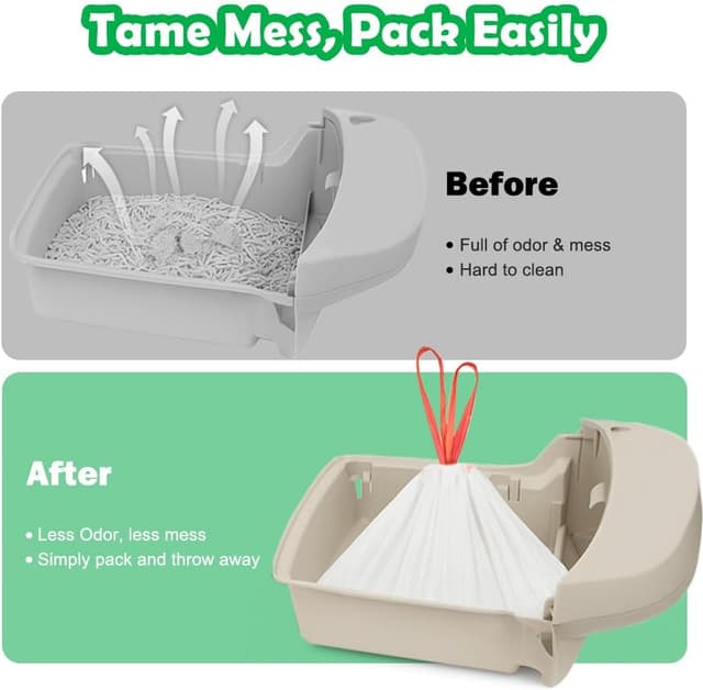 Detalle 2 de SZEE 120 Pack Large Self‑Cleaning Cat Litter Tray Liners 🐱