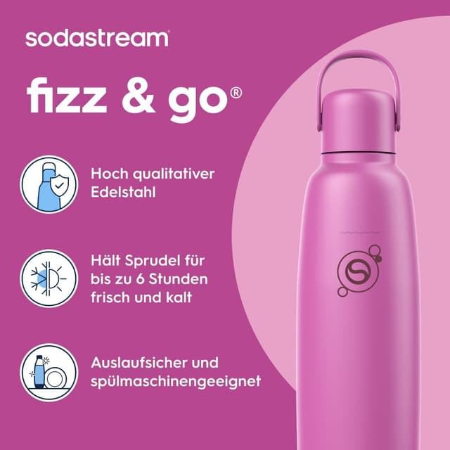 Detalle 2 de SodaStream Fizz & Go Cool 0,9 l Edelstahl