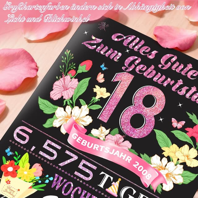 Thumbnail 6 de Geburtstagskarte 18. Geburtstag mit 3D Pop-up