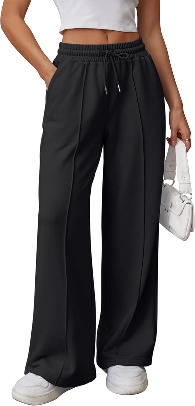 Detalle de ATHMILE Womens Wide Leg Sweatpants high-waisted joggers