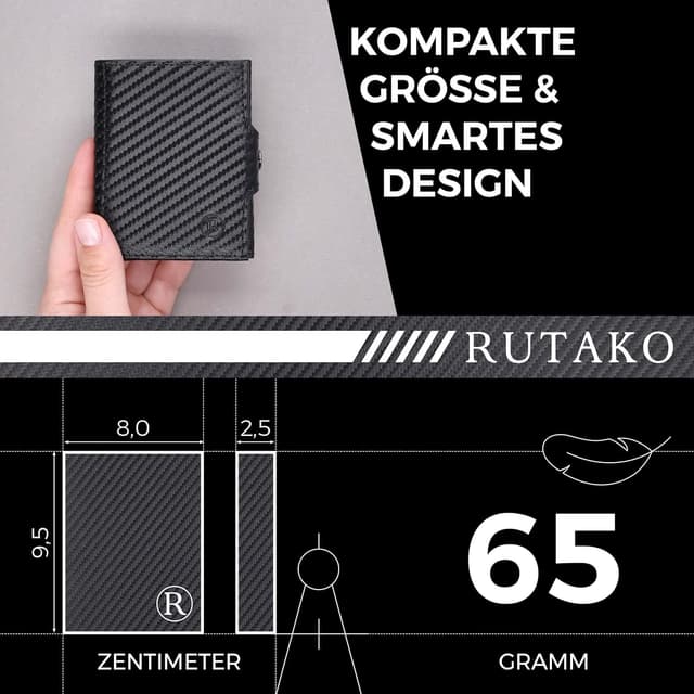 Thumbnail 4 de RUTAKO Slim Wallet RFID Schutz Kartenetui klein