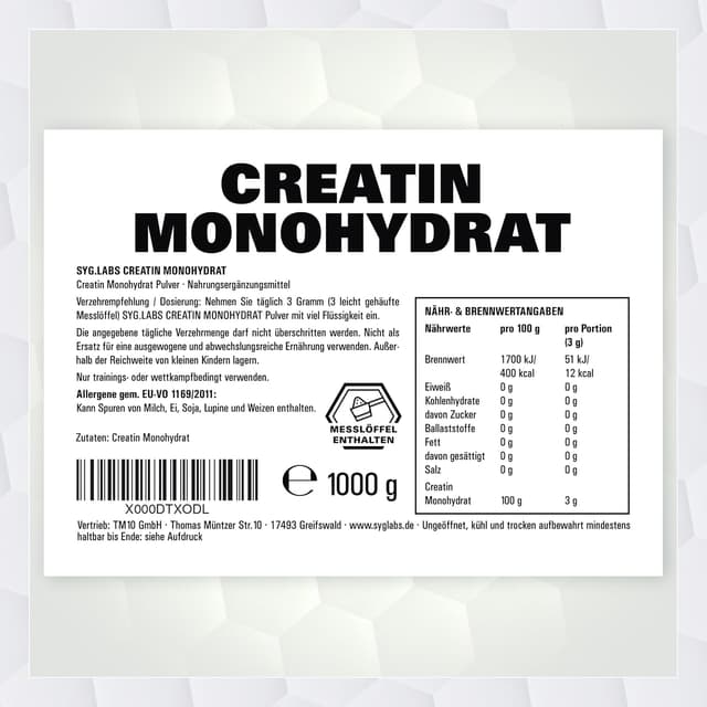 Thumbnail 3 de Creatin Monohydrat Pulver 1000g für Sportler