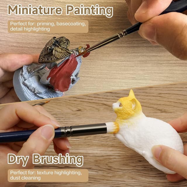 Detalle 2 de Craft Spectrum 22pc Model Paint Brushes Miniatures Painting Set (22 miniature brushes + drybrush set)