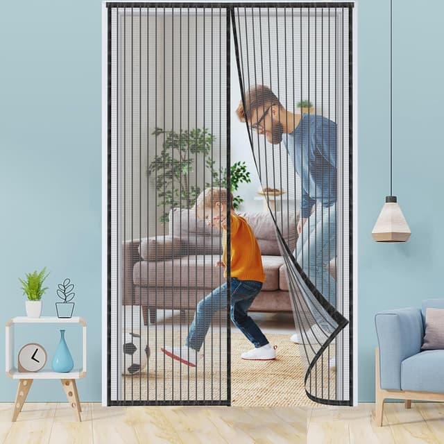 Detalle de BukyTom Zanzariera magnetica per porta 100x240 cm (porta e balcone) nera
