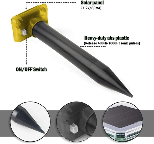 Detalle 2 de WUGEIN Répulsif anti taupes 4X solaire à ultrasons