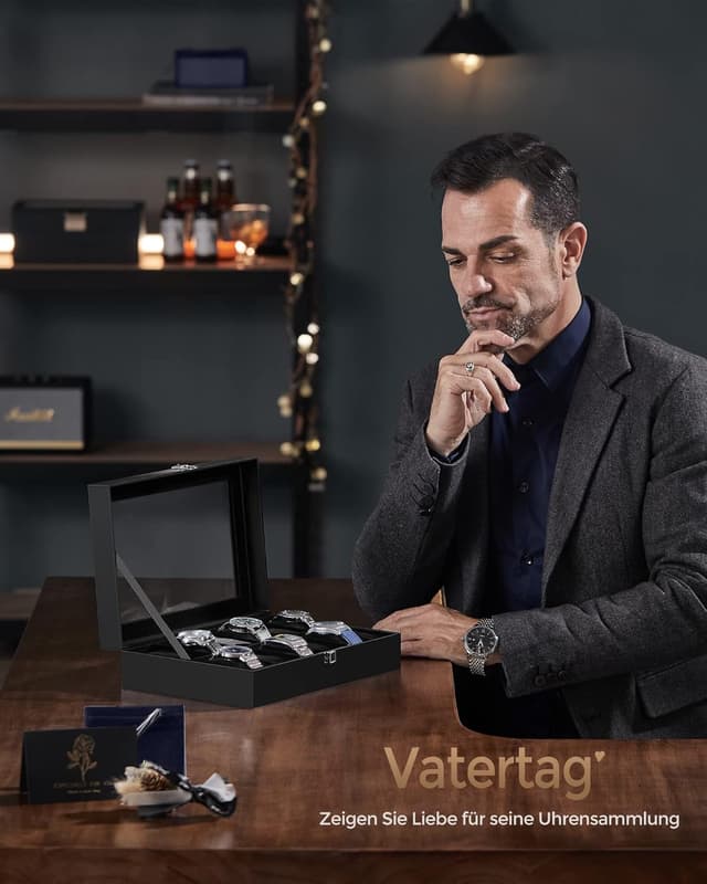 Detalle 2 de SONGMICS Uhrenbox mit 12 Fächern