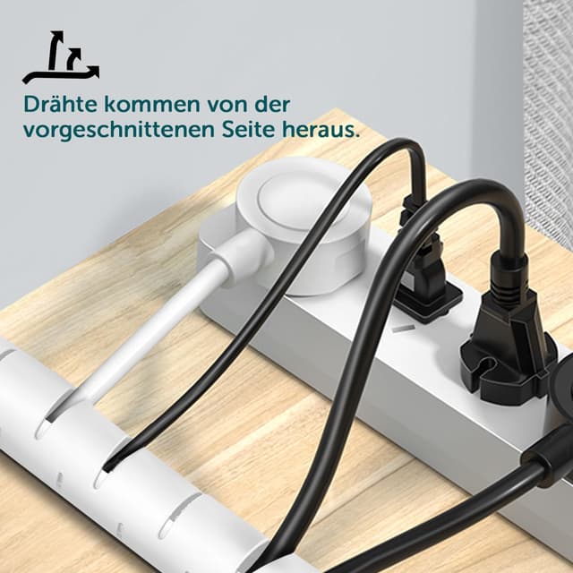 Detalle 2 de shinfly Kabelschlauch-Set 2×10 m (Ø 22 mm + 28 mm) mit Drahtführungsclip – Kabelschutz & Kabelmanagement in Weiß