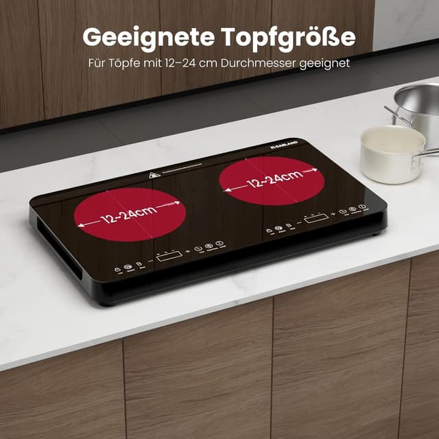 Thumbnail 2 de GASLAND IH582BTA Doppel Induktionskochplatte 58 cm
