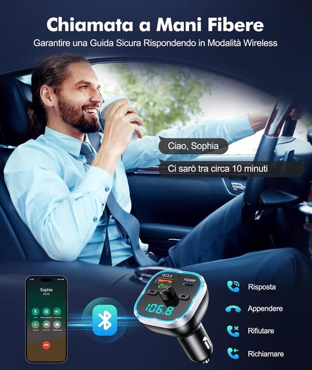 Thumbnail 5 de Mohard Bluetooth Auto trasmettitore FM 54W PD per auto