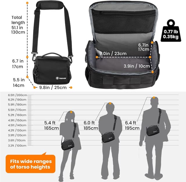Thumbnail 4 de TARION Camera Bag DSLR messenger for compact cameras