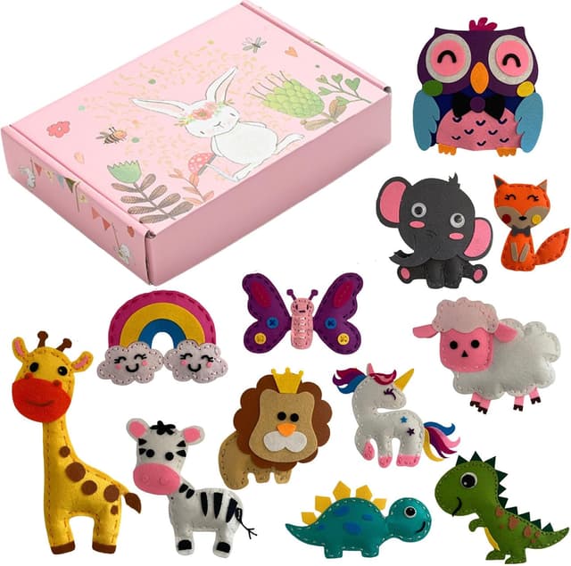 Imagen de Tierfilz Nähset für Kinder, 12 Basteltiere en OfertitasTOP