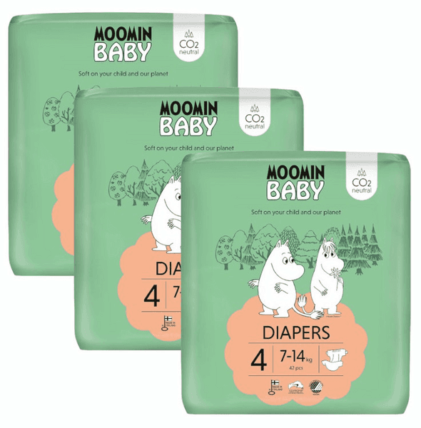 Detalle de Moomin Baby Pañales Talla 4 (7-14 kg) 🍼 126 uds