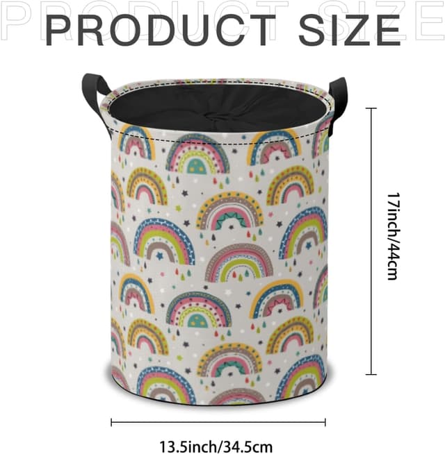 Thumbnail 5 de Drawstring Laundry Basket Rainbow Pattern 40L