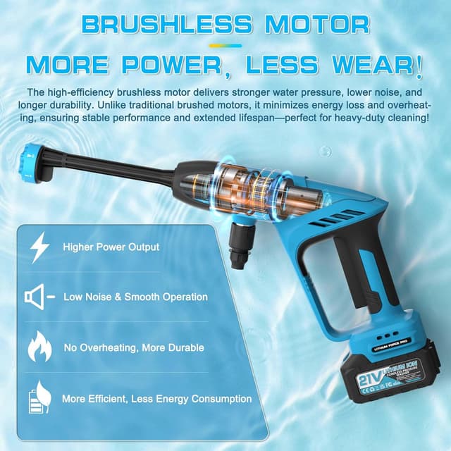 Thumbnail 3 de Cordless Pressure Washer 2 batteries — portable cleaner