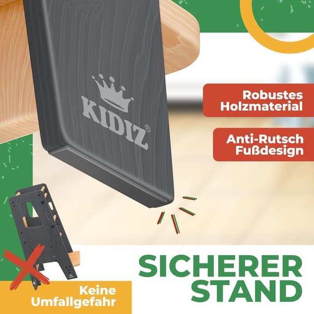 Thumbnail 6 de KIDIZ® Lernturm für Kinder ab 1 Jahr inkl. Lernuhr – höhenverstellbarer Montessori Learning Tower bis 50 kg