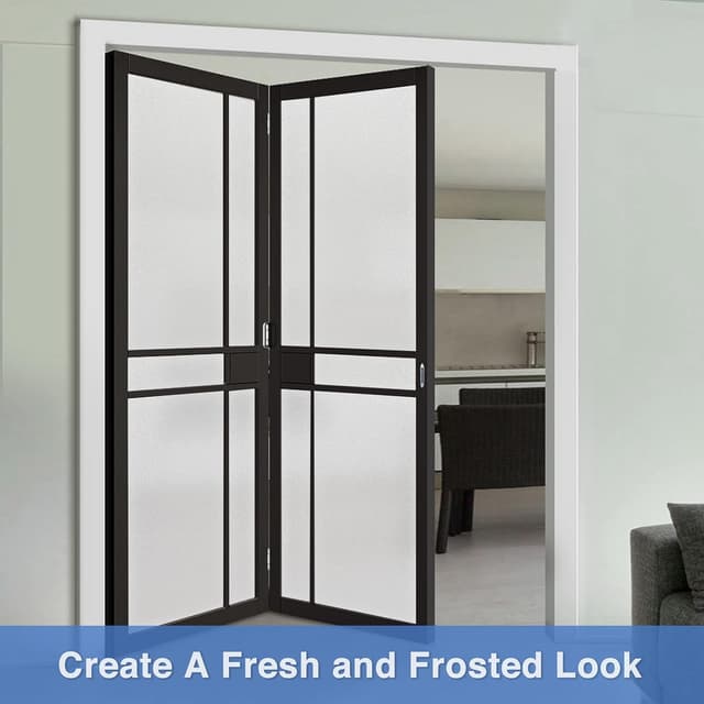 Detalle de Volcanics Fensterfolie blickdicht (Milchglas-Effekt) 90 x 200 cm, statisch, klebstofffrei mit Montagewerkzeug