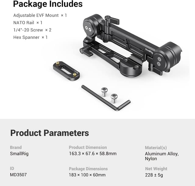 Thumbnail 6 de SmallRig 360° Adjustable EVF Mount with NATO Rail (MD3507) – NATO clamp quick release monitor mount