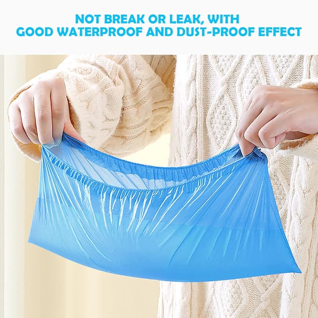 Detalle de flintronic Einweg-Schuhüberzieher aus dickem CPE, rutschfest & wasserdicht (100 Stück / 50 Paar)