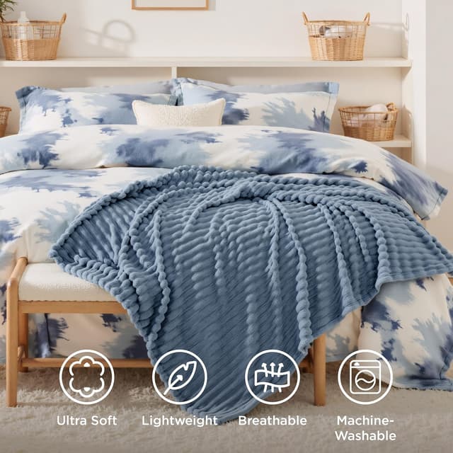 Detalle de Bedsure fleece throw blanket 130x170 cm