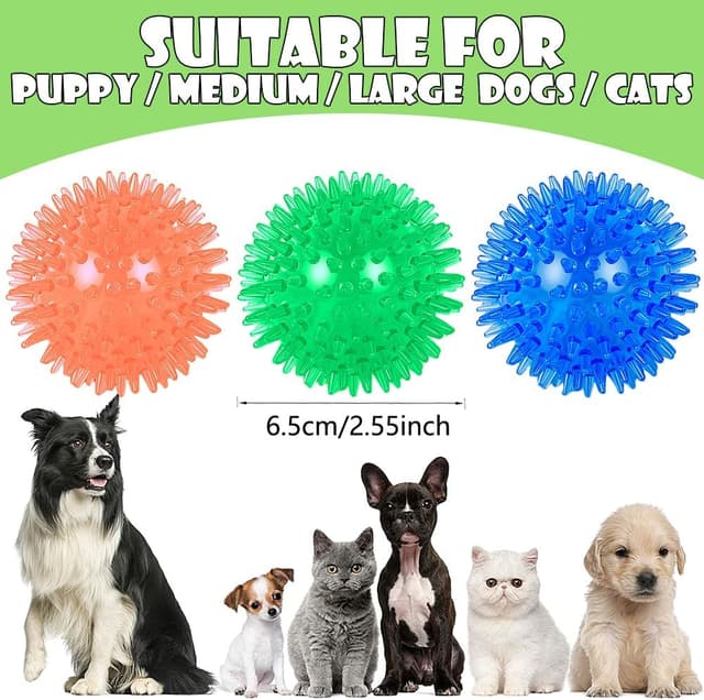 Detalle 1 de Speedy Panther squeaky dog ball toys 3 pack