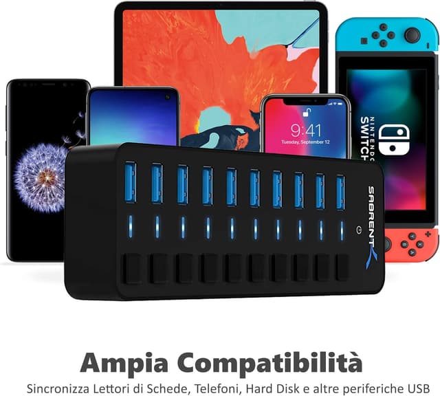 Thumbnail 6 de SABRENT Hub USB 3.2 Gen 1 10 porte da 60W