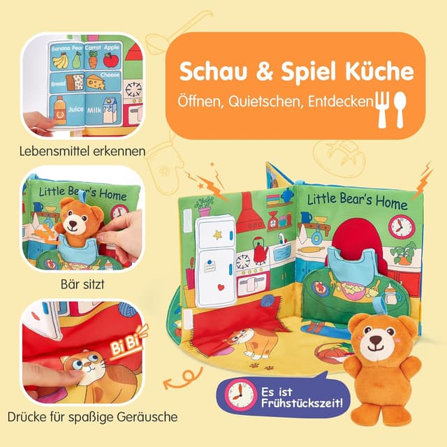 Detalle 1 de hahaland 3D Stoffbuch ab 0 Monaten