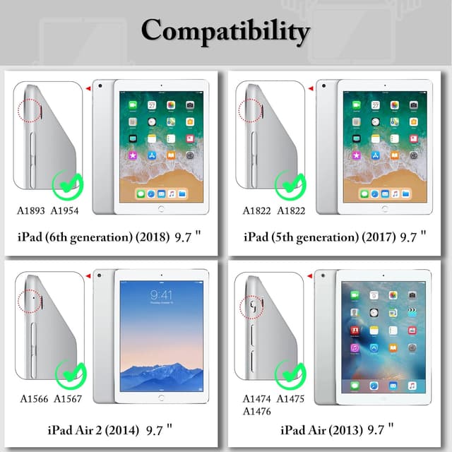 Detalle 2 de EasyAcc Étui pour iPad 9,7 pouces (6e/5e génération) avec support et mise en veille automatique