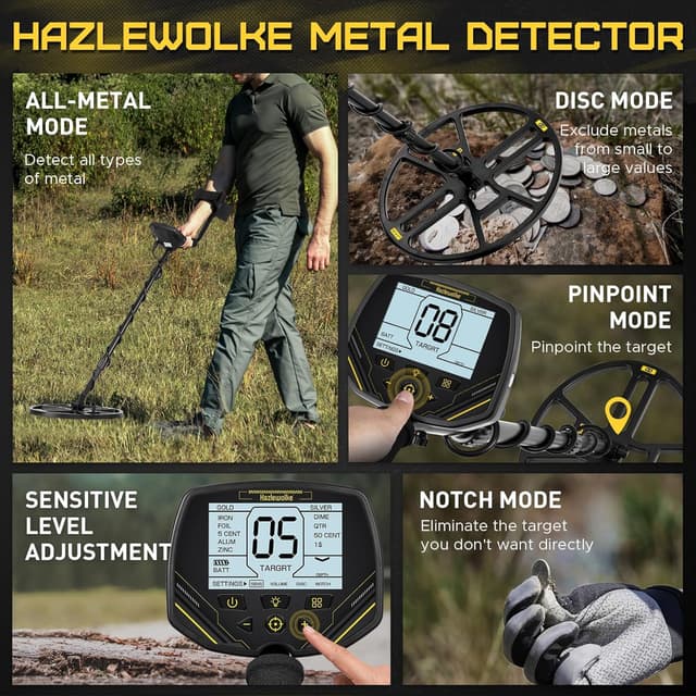 Detalle de Hazlewolke DD90 metal detector, 14 inch coil
