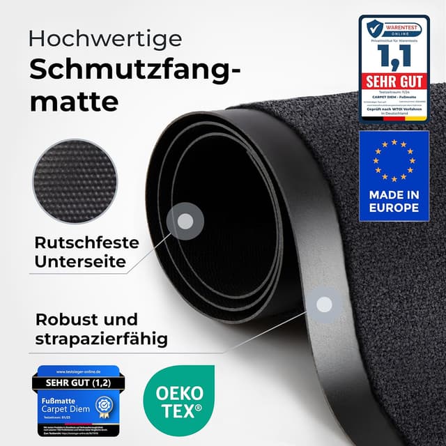 Thumbnail 6 de Carpet Diem Fußmatte „einfach sauber“ – Schmutzfangmatte für innen & außen, rutschfest, Anthrazit, 40x60 cm