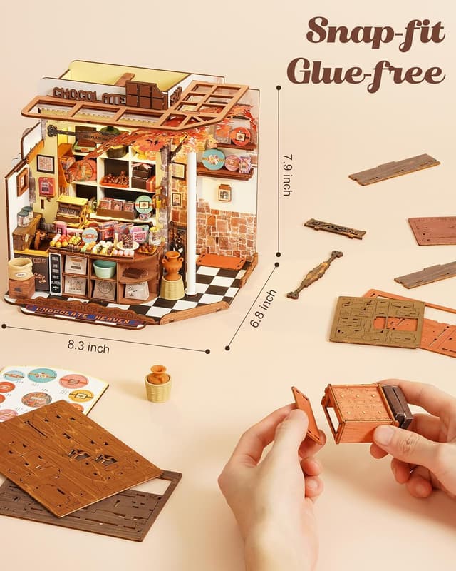 Detalle de Rolife Henry's Chocolate Shop 330-piece DIY mini house
