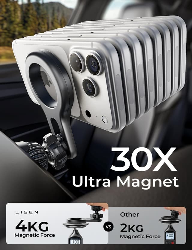 Detalle 2 de LISEN MagSafe Car Mount 2026 for iPhone