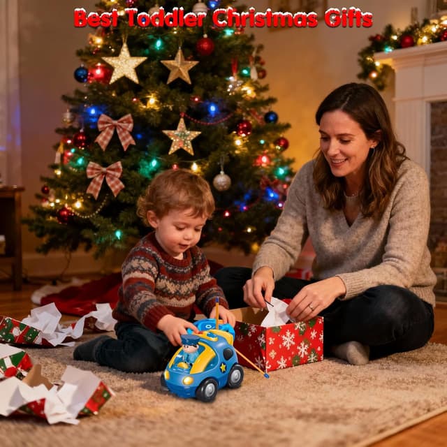 Detalle de Pup Go My First Remote Control Car for Toddlers (Sapphire Blue) – Baby Police RC Toy with Siren, Lights & Interchangeable Dolls