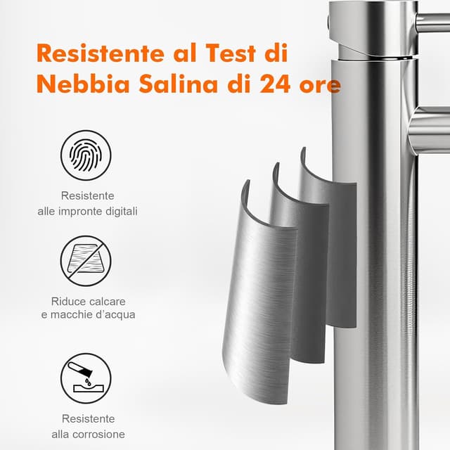 Detalle de Ibergrif M11203A rubinetto bagno classico miscelatore monocomando per lavabo in acciaio inox spazzolato