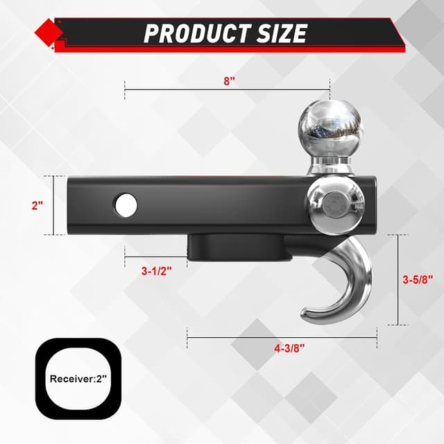 Detalle 2 de TYT Trailer Hitch Tri Ball Mount 10,000 lbs 🚚