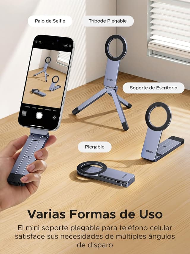 Detalle 2 de UGREEN Trípode Magnético para Teléfono 11,5 cm