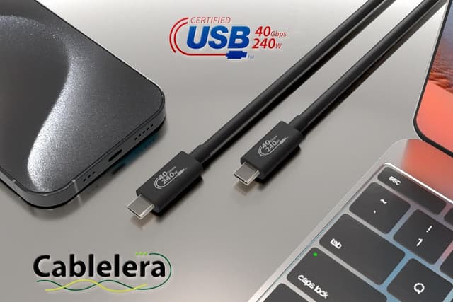 Detalle 1 de Cablelera USB 4.0 Gen3 x2 Type-C 1M Cable