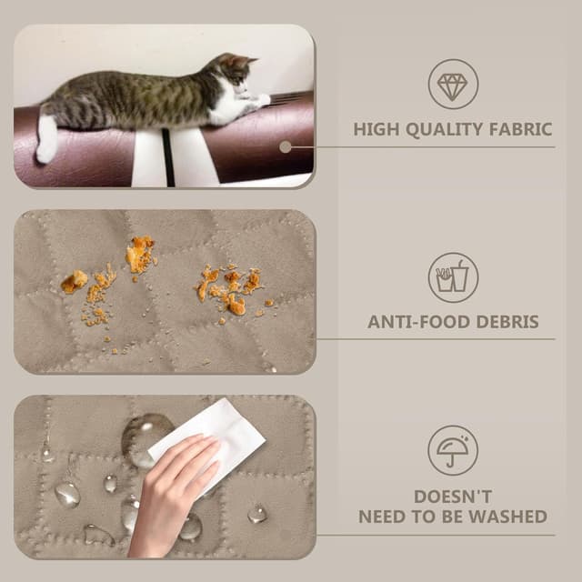 Detalle 2 de Lydevo copridivano impermeabile 4 posti con braccioli, trapuntato antigraffio