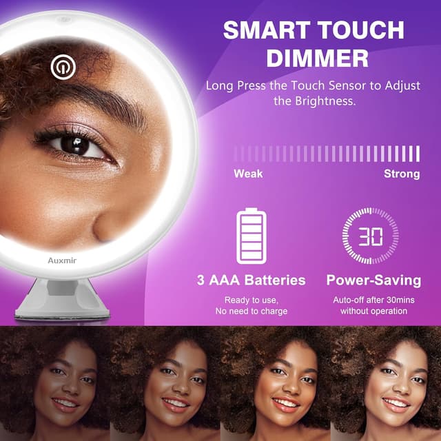 Detalle 1 de Auxmir Kosmetikspiegel 30X mit Licht