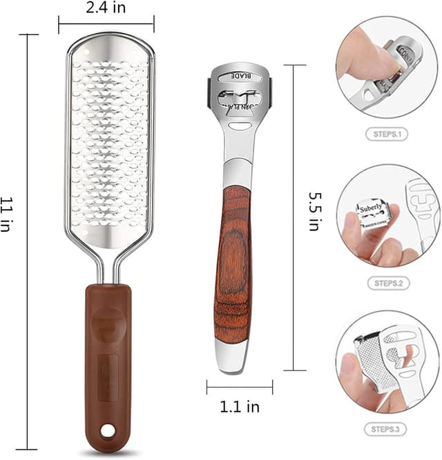 Detalle 2 de Colossal Foot Rasp & Wood Handle Callus Shaver 10 pack 🪮