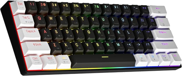 Detalle de Newmen GM610 60%-Tastatur mit Bluetooth (3.0/5.0), RGB und Hot-Swap für Gaming – mit Red Switch