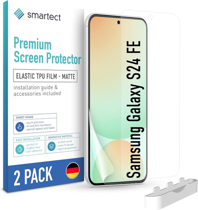 Detalle de smartect Pellicola Protettiva TPU opaca per Samsung Galaxy S24 FE (2 pezzi) con cover completa