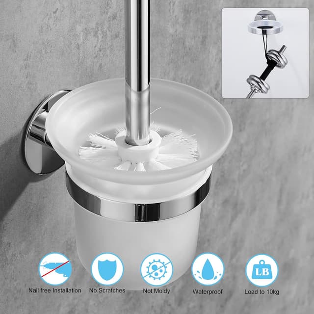 Thumbnail 2 de DUFU Set Brosse WC Murale 2 Têtes, Bol en Verre