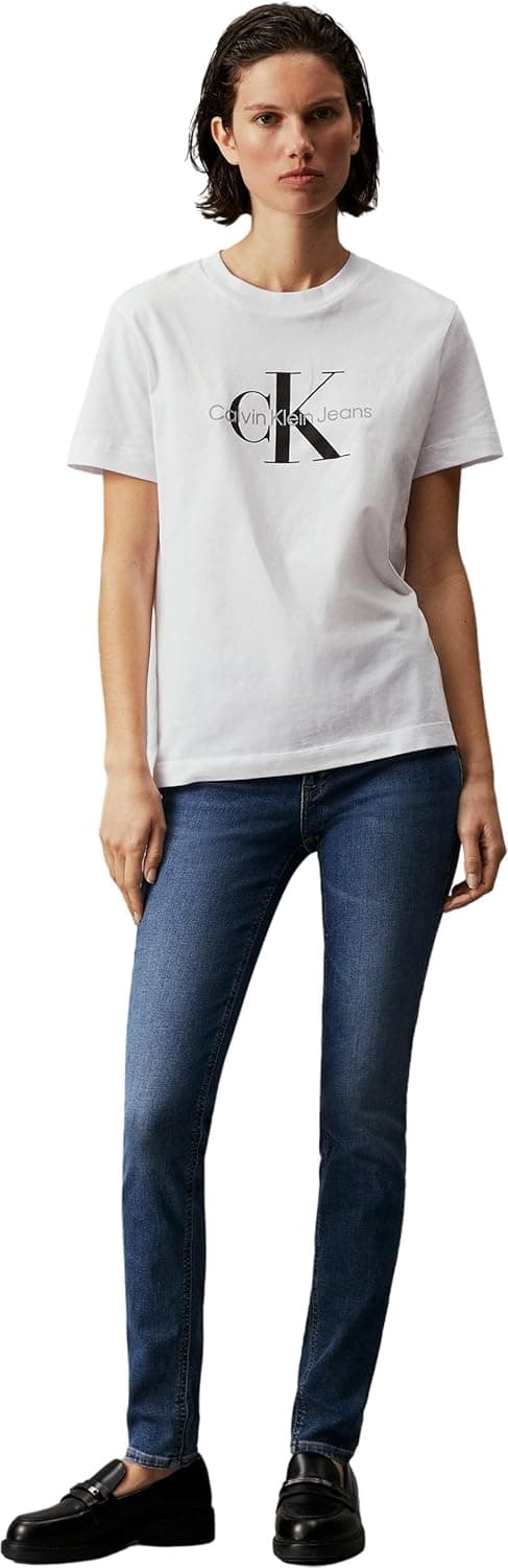 Detalle 2 de Calvin Klein Women’s Mid Rise Skinny Fit Jeans with Stretch Denim