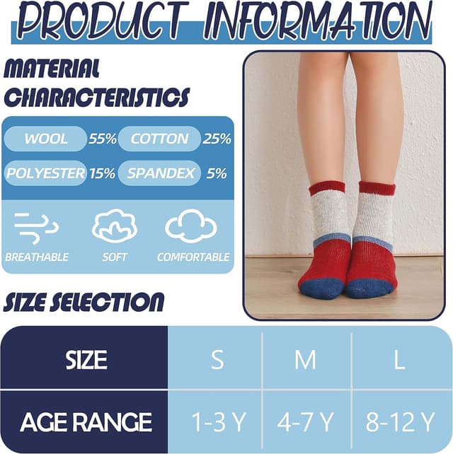 Thumbnail 5 de EBMORE Merino Wool Socks 6 Pairs