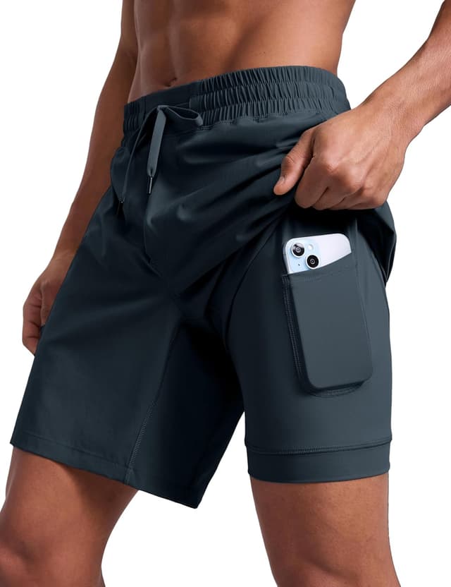 Detalle de CRZ YOGA pantaloncini running uomo 18 cm True Navy L con fodera a rete