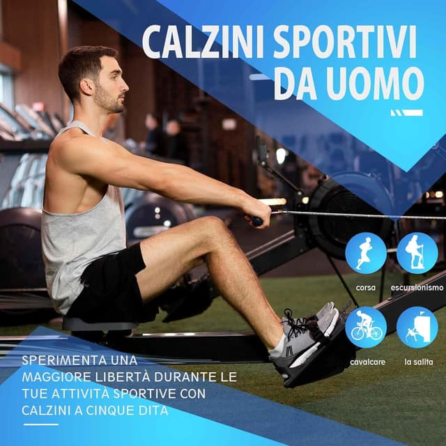 Thumbnail 6 de PUTUO calzini sportivi corti a cinque dita per uomo (5 paia) in cotone traspirante