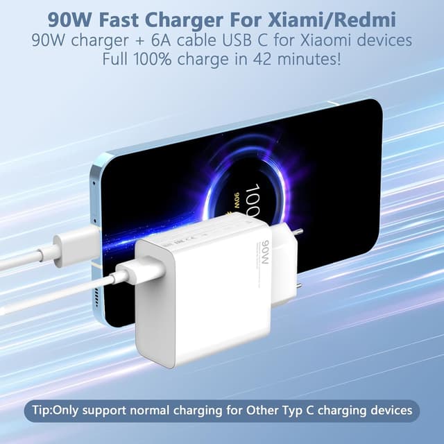 Detalle 2 de 90W USB C Ladegerät 1M für Xiaomi 15T Pro