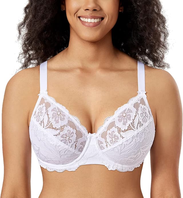Detalle de DELIMIRA soutien-gorge grande taille en dentelle avec armatures, sans rembourrage