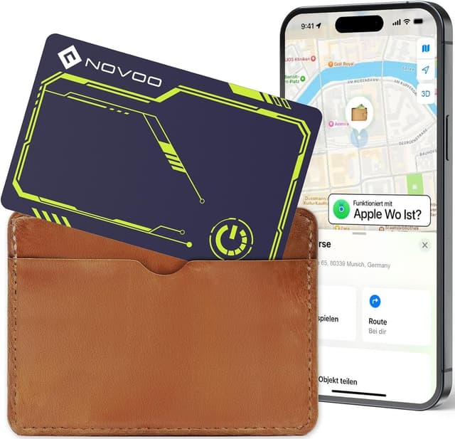 Detalle de NOVOO Air Tag Card Wallet Tracker Card sottile (1,6 mm) per portafoglio e bagagli