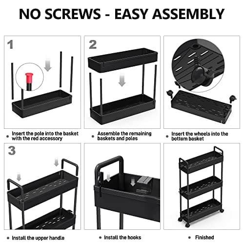 Thumbnail 6 de SOLEJAZZ Carro Deslizante de 3 Niveles para Cocina y Más